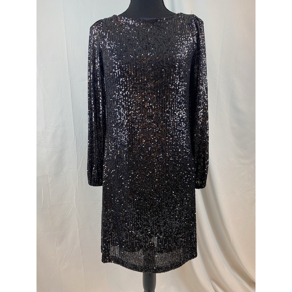 Ann Taylor Petite XSP Iridescent Sequin Long‎ Sleeve Sheath Dress